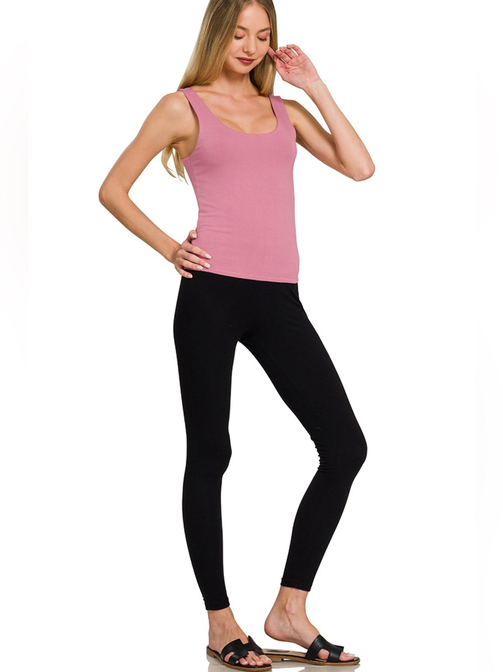 Zenana Double Layered Double Scoop Tank Top NWT🛍️